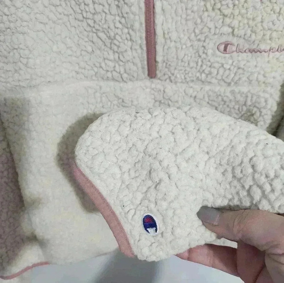 Champion Sherpa cropped zip up, Size Large - Picture 3 of 8